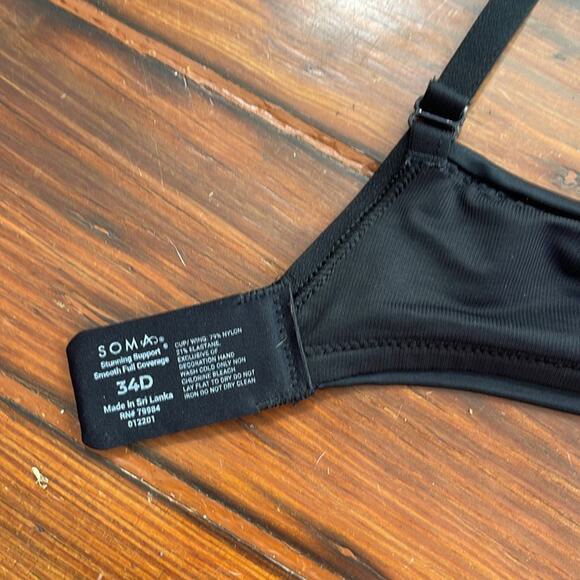 Soma Stunning Support Smooth Full Coverage underwire bra sz 34D - Picture 5 of 6
